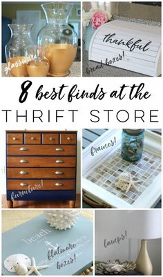 the best finds at the thrift store, including dressers and other decorative items