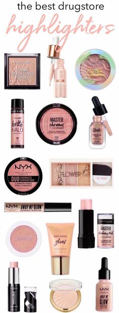 Highlighters Makeup Products, Best Highlighters For Makeup, Good Highlighter Makeup, Best Drugstore Highlighter, Best Highlighter Makeup, Highlighters Makeup, Drugstore Highlighter, Summer Glow Makeup, Best Highlighters