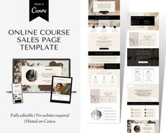 an image of a website design with the title online course sales page template on it