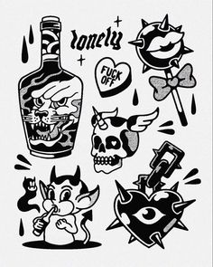 an image of various tattoos on a white background