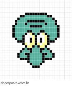 an image of a cross stitch pattern with a skull in the middle and yellow eyes