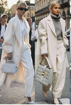 Winter White Outfits For Women, White Coat Outfit, Winter White Outfit, Inexpensive Clothes, Beige Outfit, Coat Outfits, White Outfits