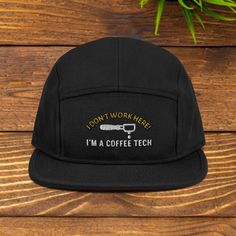 For the coffee industry worker in you life...Coffee technicians are the ones who, day in and day out, make that cup-of-joe flow. Let them know you care and get them the gift that keep on giving. A hat that answers the question they get in every cafe they show up to. This is a structured camper style cap with a firm front panel.  * Structured * Firm front panel * Low fitting * Pro stitch on crown * 4 metal eyelets * 8 rows of stitching on visor * Matching undervisor * Matching color sweatband * A Barista Gift, Coffee Industry, Coffee Lover Gift, Specialty Coffee, Coffee Lover Gifts, Trucker Hats, Trucker Cap, Coffee Lover, Color Matching