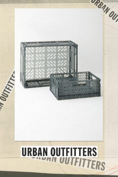 an advertisement for urban outfitters featuring two crates