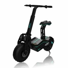 an electric scooter is shown with the wheels on it's back end