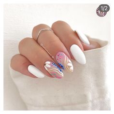 Summer Nail Design Ideas, Russian Manicure, Wow Nails, Nail Design Ideas, Nails Only, Funky Nails, Fun In The Sun