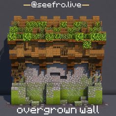 an image of a building made out of rocks and wood with the words overcrow wall