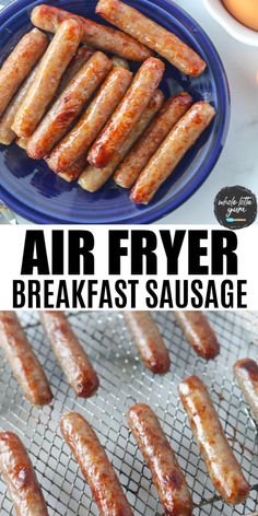 air fryer breakfast sausages on a baking sheet