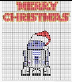 a cross stitch pattern with the words you're my santa claus on it and an image of a robot