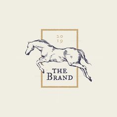 the brand logo with a running horse on it's back and an inscription that reads,