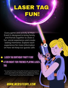 an advertisement for laser tag fun