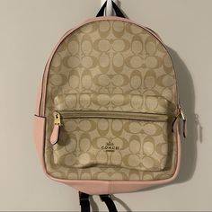 New With Tags & Never Been Worn Has A Scuff Mark On The Side Beige Leather Backpack For Travel, Designer Beige Backpack For Daily Use, Designer Beige Backpack For Travel, Designer Beige Backpack, Designer Beige Standard Backpack, Coach Backpack With Adjustable Strap For Errands, Designer Beige Backpack For Everyday Use, Coach Backpack With Removable Pouch For Errands, Beige Leather Backpack With Zipper For Errands