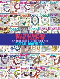 the cover of bead magazine, featuring several different necklaces