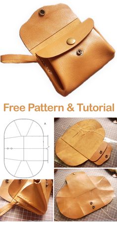 the free pattern and instructions to make a leather pouch for your handbag or purse