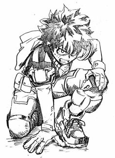 an ink drawing of a character from the video game overwatching with his arm outstretched