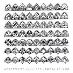 an intricately designed line art work in black and white