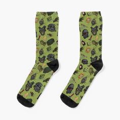 Super soft all-over printed knit socks with extra cushioning in the sole. Suitable for men and women. "War, War Never Changes" Dino Socks, Baby Skunk, Pineapple Socks, Dinosaur Socks, Baby Skunks, Socks Aesthetic, Rainbow Socks, Green Socks, Green Dinosaur