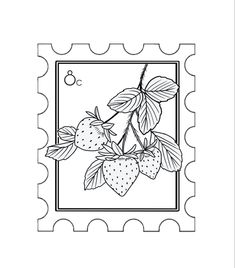 a postage stamp with strawberries on it