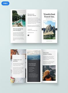 the travel brochure is open and ready to be used as a mockup