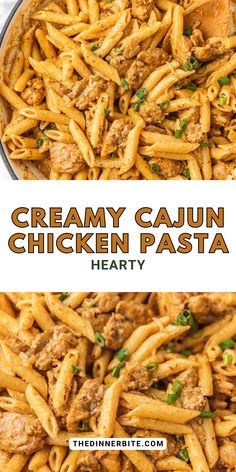 creamy cajun chicken pasta with hearty parmesan cheese is the perfect side dish