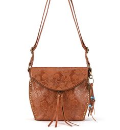 The Sak Silverlake Crossbody - |Leather - Tobacco Floral Emboss| Bohemian Brown Shoulder Bag With Zipper Pocket, Gold Rate, Wallet Gifts, Silver Lake, The Sak, Accessories Bags Purses, Curated Gifts, Gift Sets, Card Wallet