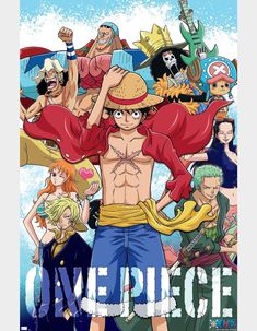 one piece anime poster with all the characters