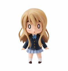 an anime character figurine with blonde hair and blue dress