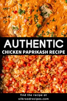 authentic chicken paprikash recipe with text overlay