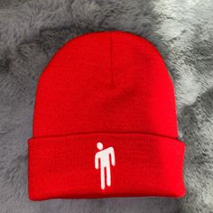 Brand New Red Billie Eilish Beanie Super Cute Never Worn Same Day Shipping Trendy Red Beanie Hat, Casual Red Cotton Beanie, Casual Red Winter Beanie, Red Casual Beanie For Streetwear, Red Beanie For Streetwear, Red Cotton Winter Beanie, Red Billie Eilish, Billie Eilish Beanie, Cosmo And Wanda