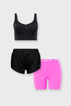 Easygoing 3-Piece Bundle Fabletics black/black/purple female Activewear >> Womens >> Outfits regular Workout Games, Athleisure Wear, Gym Wear, Active Wear For Women