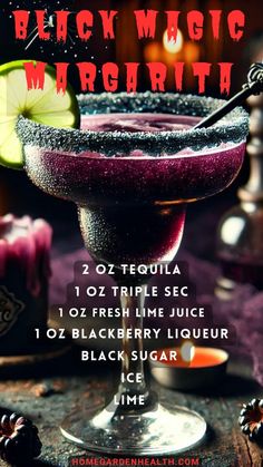 the black magic margarita recipe is ready to be eaten