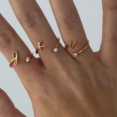 Initial Letter Rings - Bridesmaids gifts, Couple Rings, Letter Rings Gold Stylish Rings, Rings For 3 Best Friends, Matching Gifts For Best Friends, Engagement Rings With Alphabets, Letter Rings Initial Couple, Christmas Friend Gifts, R Initial Ring, Matching Rings For Best Friends, Rings For Best Friends