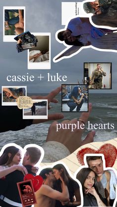 a collage of people and their pictures with the caption saying, please - luke purple hearts