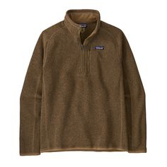 With a sweater-knit outer face and soft fleece lining  the Patagonia men's Better Sweater Quarter-Zip Pullover offers bulk-free comfort and warmth for whatever activities you're checking off the list. Patagonia Half Zip Mens, Women Blundstone, Patagonia Quarter Zip, Men’s Patagonia Fleece, Half-zip Fleece Sweatshirt For Outdoor, Patagonia Better Sweater, Quarter Zip Men L.l.bean, Quarter Zip Fleece, Quarter Zip Jacket