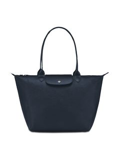 Longchamp Le Pliage City Large Coated Canvas Tote Bag Handbags - Bloomingdale's Classic Silver Shoulder Bag, Classic Silver Shoulder Bag With Handles, Elegant Silver Bag With Leather Handles, Longchamp Le Pliage Large, Longchamp Tote, Bridal Boots, Longchamp Bags, Fancy Bags, Bags Aesthetic