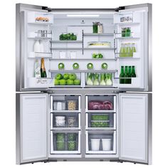 an open refrigerator filled with lots of food