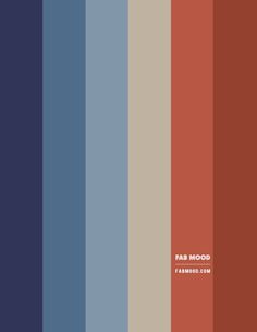 the color scheme for fab mood is shown in red, blue and grey tones