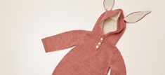 Oeuf Bunny Hooded Onesie - sustainable baby gifts Fun Products, Bunny Ears, Organic Materials, Bunny Ear, Double Layer, Baby Gifts, Onesies, Brooklyn, Bell Sleeve Top