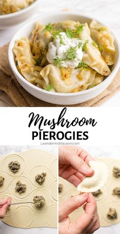 the process for making mushroom pies is shown