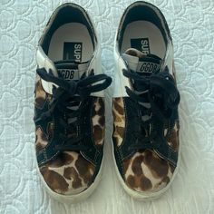 Size 7.5 Shoes Golden Goose, Goose Shoes, Golden Goose Shoes, Golden Goose, Womens Shoes Sneakers, Faux Fur, Animal Print, Shoes Sneakers, Size 7