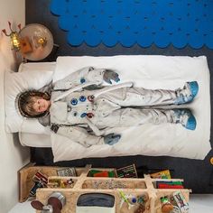 the countdown begin. Underneath these sheets you will dream far beyond the stars. Because the astronaut suit thats on there, is real. Its not from the costume shop around the corner, but from the Space Expo Museum in Holland. So lie down, close your eyes and feel gravity decrease instantly. Houston, we have lift off! Duvet cover set with photographic print. Made of 100% high quality soft percale cotton. Price includes pillow case(s) Wash at 40 degrees Celsius, suitable for dryer. Designed in Hol Garden Playhouse, Cool Stuff For Kids, Swim Toys, Future Parents, Children's Bedroom Ideas, Backyard Trampoline, Room For Kids, Best Things To Buy, Stylish Bedding