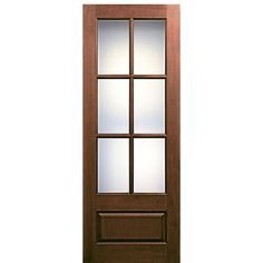 96 Tall 6-Lite 1-Panel True Divided Lite (TDL) Fiberglass Entry Door Exterior Door Styles, Farmhouse Craftsman, Fiberglass Exterior Doors, Rustic Mediterranean, Front Porch Makeover, Fiberglass Entry Doors, Porch Makeover, Fiberglass Door, Aluminium Doors