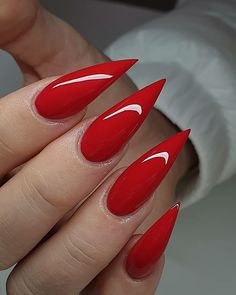 Red Stiletto Nails, Posh Nails, Diva Nails, Stiletto Nails Designs, Glam Nails, Acrylic Nail Art