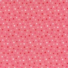 a pink background with small hearts in different sizes and colors on it's surface