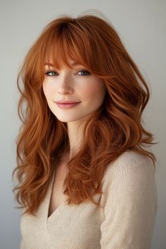 26+ Fabulous Medium Layered Haircuts With Bangs Below Shoulder Haircut With Bangs, Women’s Medium Length Haircut With Bangs, Bangs With Red Hair, Haircut With Layers And Bangs, Medium Layered Haircuts With Bangs, Medium Layered Hair With Bangs, Bangstyle Hair Long, Long Bob With Layers, Red Hair Bangs