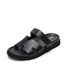 PRICES MAY VARY. Leather upper Fabric lining and Synthetic sock Synthetic outsole Hook & Loop closure with velcro Slip-on construction Best Sandals For Men, Unique Outfit Ideas, Leather Slippers For Men, Textile Sculpture, H Design, Bit Loafers, Mens Leather Sandals, Steve Madden Sandals, Sandals For Men