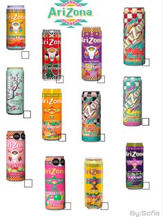 the different types of arizona cans are shown in this graphic diagram, with each one labeled