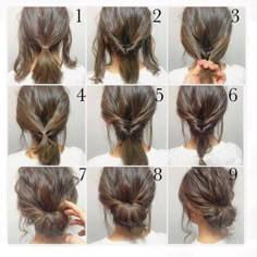 Top 100 easy hairstyles for short hair photos What a effortless easy updo for the weekend, day or night‍♀️. And it won't get ruined by a chunky scarf! You know the Winter vs Hair problems. ✅ SORTED! . . . Photo Credit || duiting.com @pinterest #hairstyles Messy Updo Tutorial, Face Remedies, Braided Buns, 5 Minute Hairstyles, Morning Hair, Fall Hairstyles, Fishtail Braid, Peinados Fáciles Para Cabello Corto, Work Hairstyles