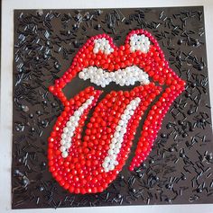 the rolling stones'tongue is made out of beads