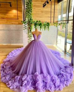 Purple Ball Gown, Pretty Quinceanera Dresses, Tulle Evening Dress, Princess Ball Gowns, Ball Gowns Evening, Fairytale Dress